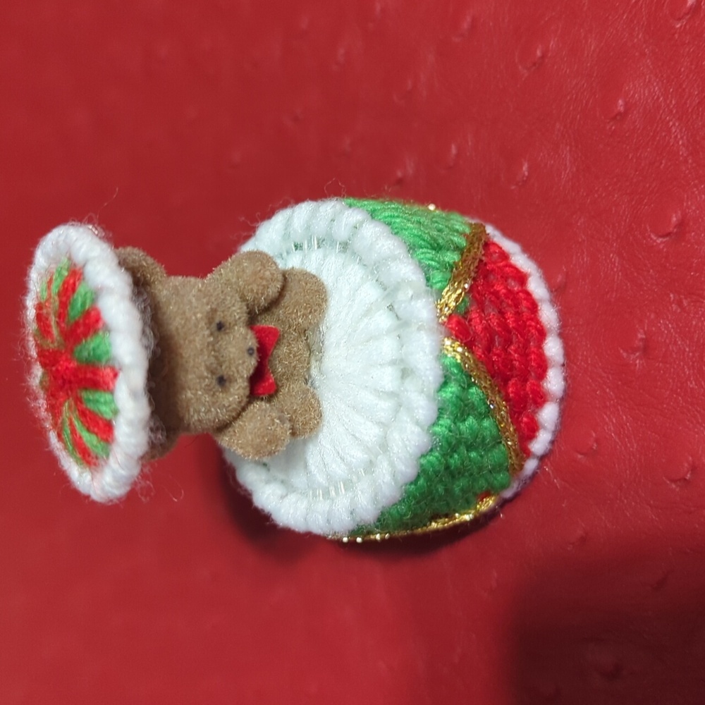 Vintage homemade Holiday bear ornament